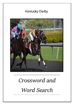 Kentucky Derby Crossword Puzzle and Word Search Bell Ringer TPT