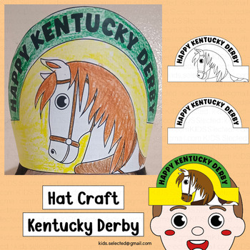 Derby Paper Hats for Girls, Kentucky Derby hats Coloring Activity - SET OF  3