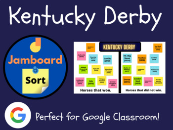 Preview of Kentucky Derby Jamboard Sorting Activity (May, Spring, Morning Work, Library)
