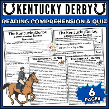 Preview of Kentucky Derby Nonfiction Reading Passage & Activities: Engaging Learning