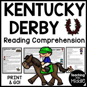 Preview of Kentucky Derby Reading Comprehension Worksheet for May and Horse Racing