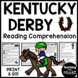 Kentucky Derby Reading Comprehension Worksheet for May and