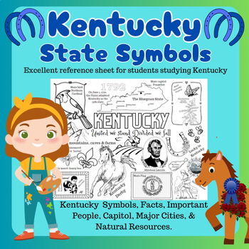 Preview of Kentucky State Symbols & Fact Page Coloring Sheet