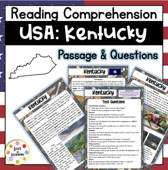 Preview of Kentucky || US States || Information Text Close Reading Comprehension