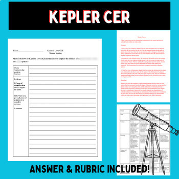 Preview of Kepler's Laws CER