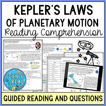 Preview of Kepler's Laws Reading Comprehension Activity