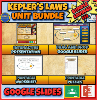 Preview of Kepler's Laws Unit Bundle: Presentation | Drag & Drop | Puzzles | Worksheets