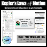 Kepler's Laws of Planetary Motion Astronomy Worksheet and 