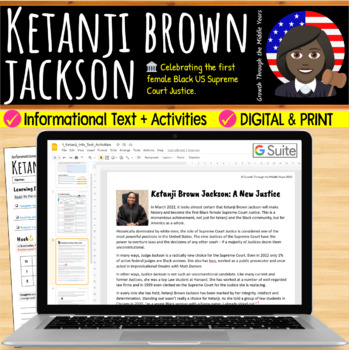 Preview of Ketanji Brown Jackson: Reading Comprehension (Digital + Print)
