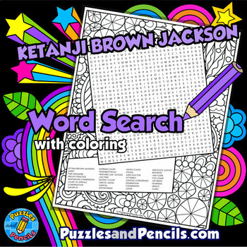 Preview of Ketanji Brown Jackson Word Search Puzzle Activity & Coloring | US Supreme Court