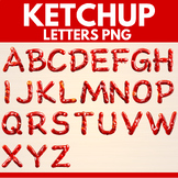 Ketchup Letters PNG - Uppercase, Lowercase and Numbers - B
