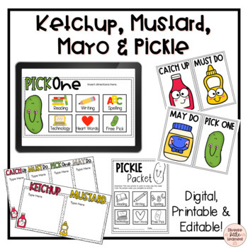 Preview of Ketchup, Mustard, Mayo & Pickle | Choice Board | Classroom Management | Digital 