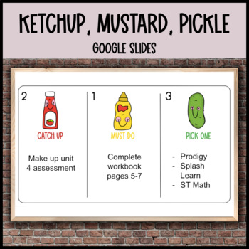 Preview of Ketchup- Mustard- Pickle Google Slides EDITABLE