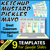 Ketchup, Mustard, Pickles, Mayo EDITABLE Templates ~ Class