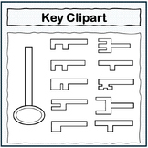 Key Clipart (key stem with 10 unique parts)-great for trea