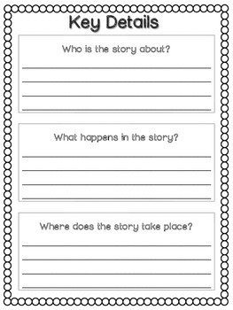 Key Details Graphic Organizers: Fiction and Non-Fiction | TpT