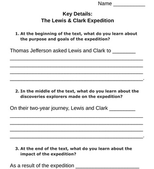 Preview of Key Details: The Lewis & Clark Expedition