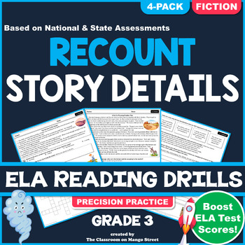 Preview of Recount Story Details: Grade 3 Reading Comprehension Worksheets RL.3.1, RL.3.2