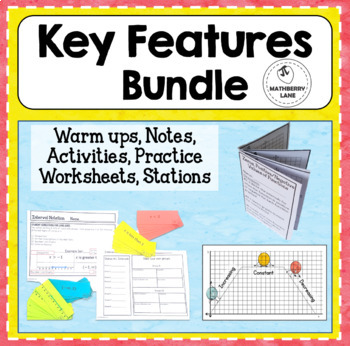 Preview of Key Features of Functions BUNDLE Lessons Stations Activity Test