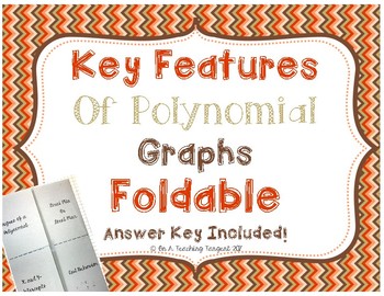 Preview of Key Features of Polynomial Function Graphs Foldable