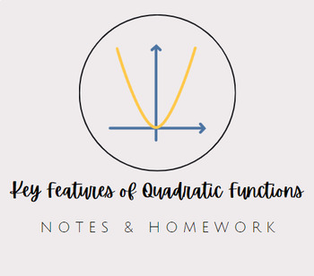 Preview of Key Features of Quadratic Functions - Notes and Homework