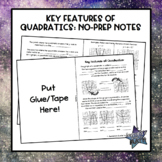 Key Features of Quadratics: No-Prep Notes
