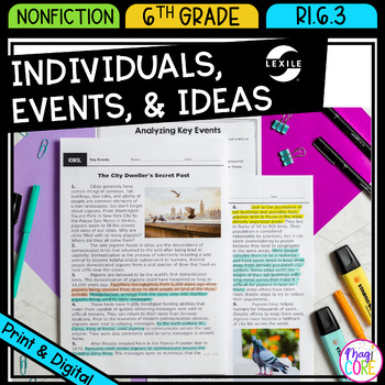 Preview of Key Individuals Events & Ideas - 6th Grade Reading Comprehension Passages RI.6.3