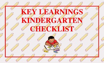 Key Learnings Kindergarten Checklist by Brilliance Builders | TPT