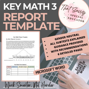 Preview of Key Math 3 Report Template- WORD doc (FULLY Editable)