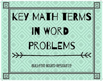 Preview of Key Math Terms in Word Problems- Bulletin Board Resource