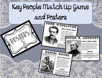 Preview of Key People of the 1800's Match Up Game and Posters (Quarter 3 Content)