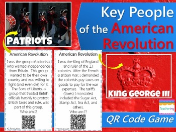 Preview of Key People of the American Revolution Task Cards {with QR Codes}