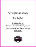 Key Signature Activity - Treble Clef