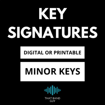 Preview of Key Signature Identification (Minors) - Treble and Bass Clef, Music Theory