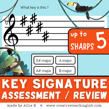 Preview of Key Signature Music Game Major Keys up to 5 Sharps