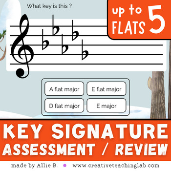 Preview of Key Signature Music Game Major Keys up to 5 Flats