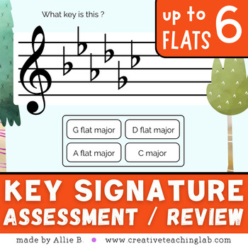 Preview of Key Signature Music Game Major Keys up to 6 Flats