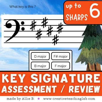 Preview of Key Signature Music Game Major Keys up to 6 Sharps