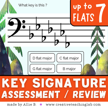 Preview of Key Signature Music Game Major Keys up to 7 Flats