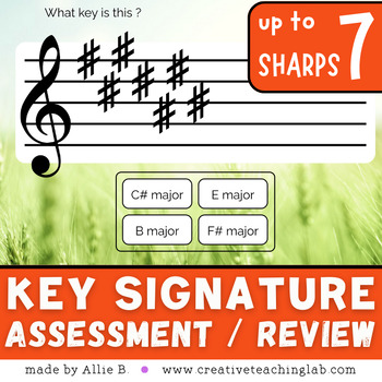 Preview of Key Signature Music Game Major Keys up to 7 Sharps