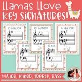Major & Minor Key Signatures Posters - Llama & Cactus Musi