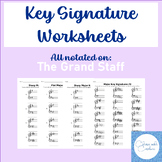 Key Signature Worksheet Bundle - Grand Staff