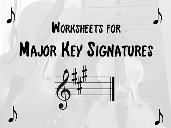 Preview of Key Signature Worksheet or Assessment - Major Keys with Sharps- Music Theory