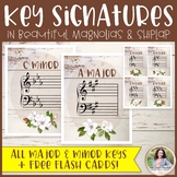Key Signatures Posters & Flash Cards - Magnolias & Shiplap