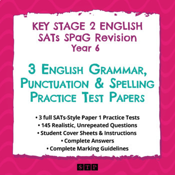 Preview of Key Stage 2 SATs Practice Papers English Grammar Punctuation Spelling Tests Y6