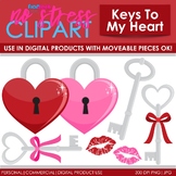 Key To My Heart Clip Art (Digital Use Ok!)
