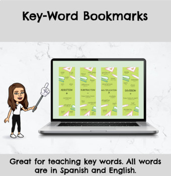 Preview of Key Word Bookmarks in Spanish and English