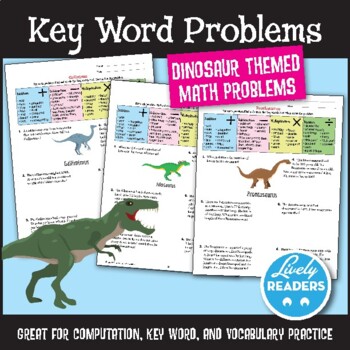 Preview of Key Word Problems - Dinosaur Themed Math Problems