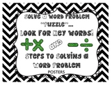 Key Words & Steps to Solving Word Problems Mini Posters