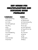 Key Words for Multiplication and Division Word Problems An